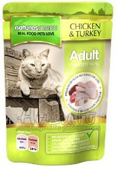 Natures Menu Cat Chicken Turkey natūralios vištienos ir kalakutienos guliašo maišelis 100 g.